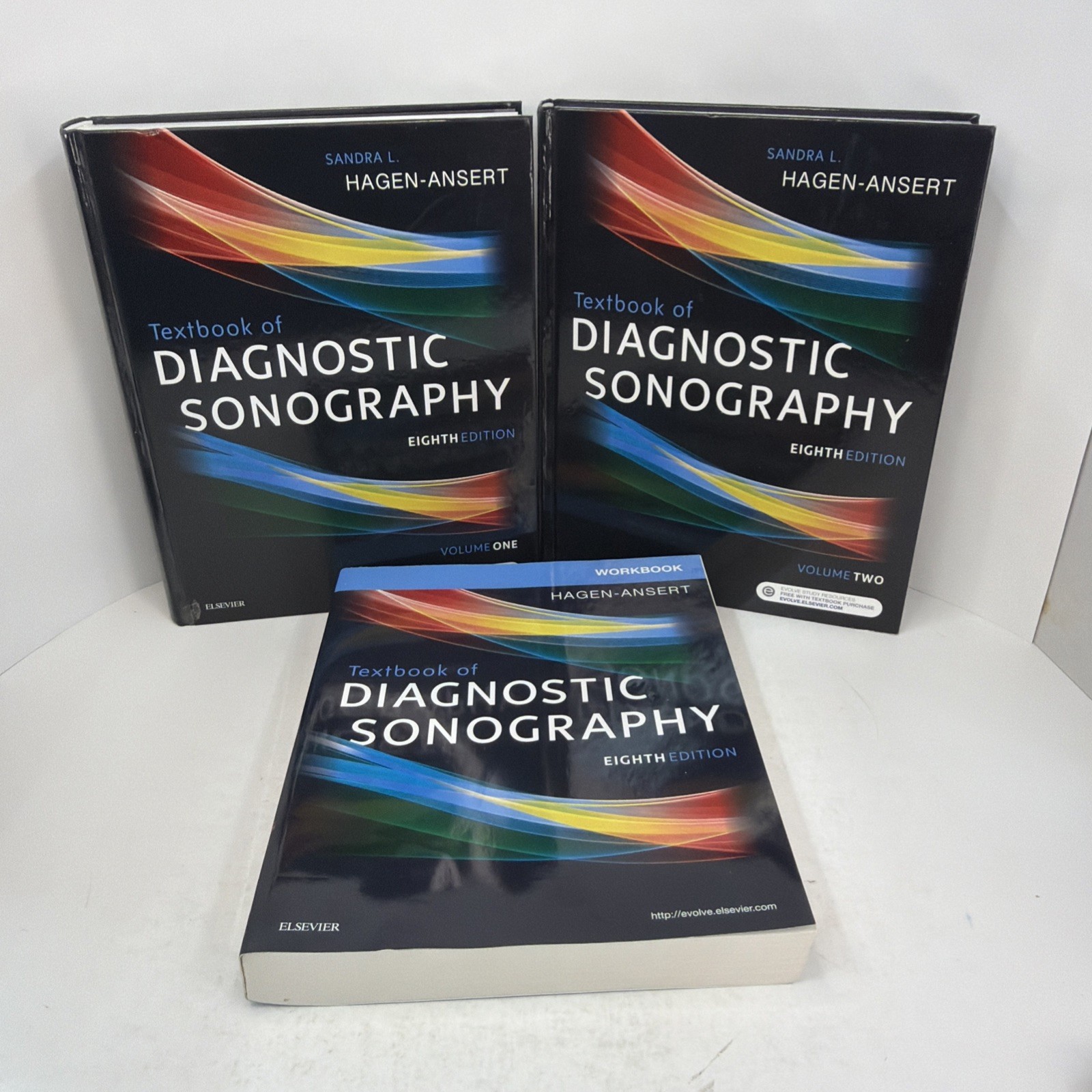 Elsevier Diagnostic Sonography 8th Ed. Textbook Vol. 1 & 2 Hardcover + Workbook