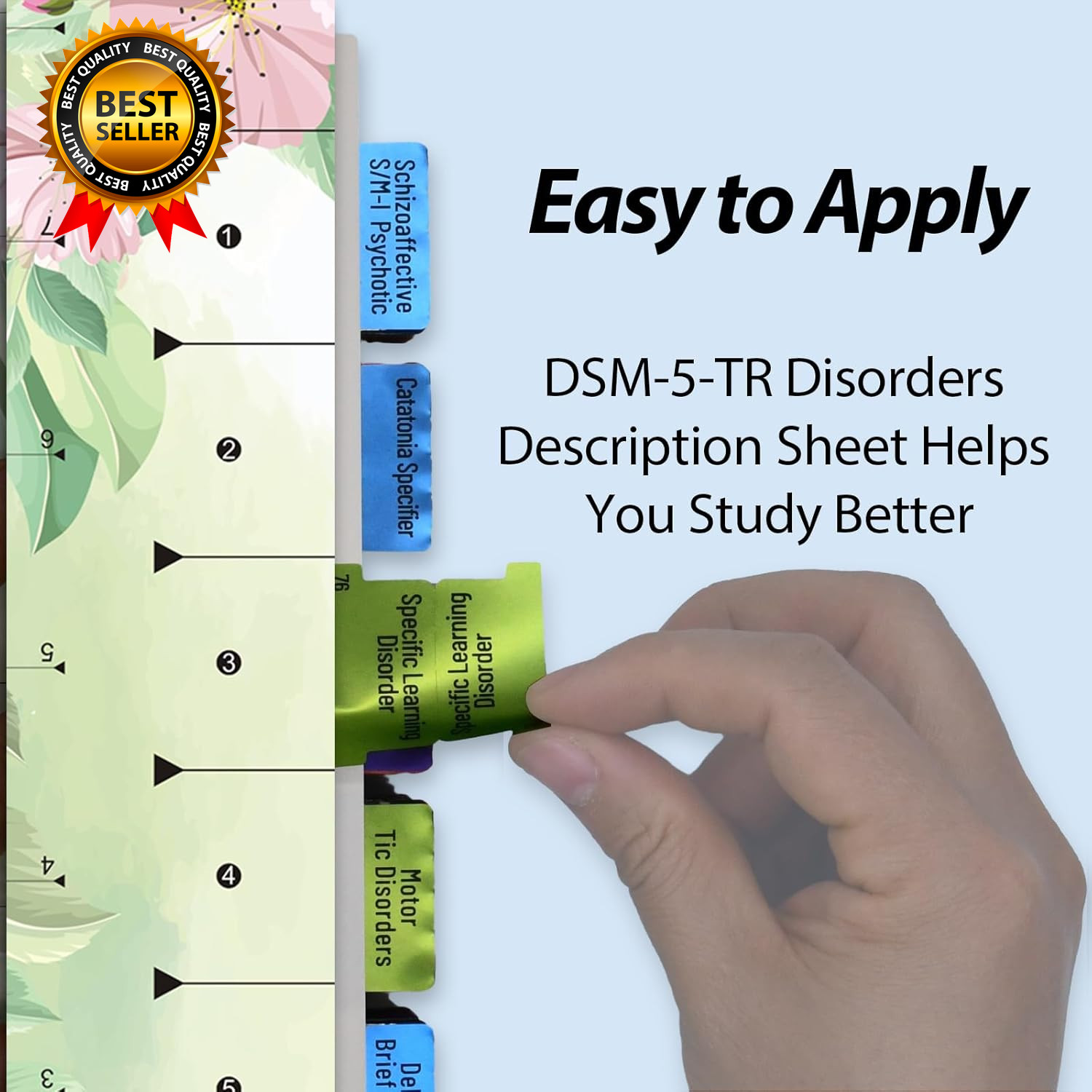 Index Tabs for DSM-5-TR 2022, Color-Coded and Laminated DSM-V-TR