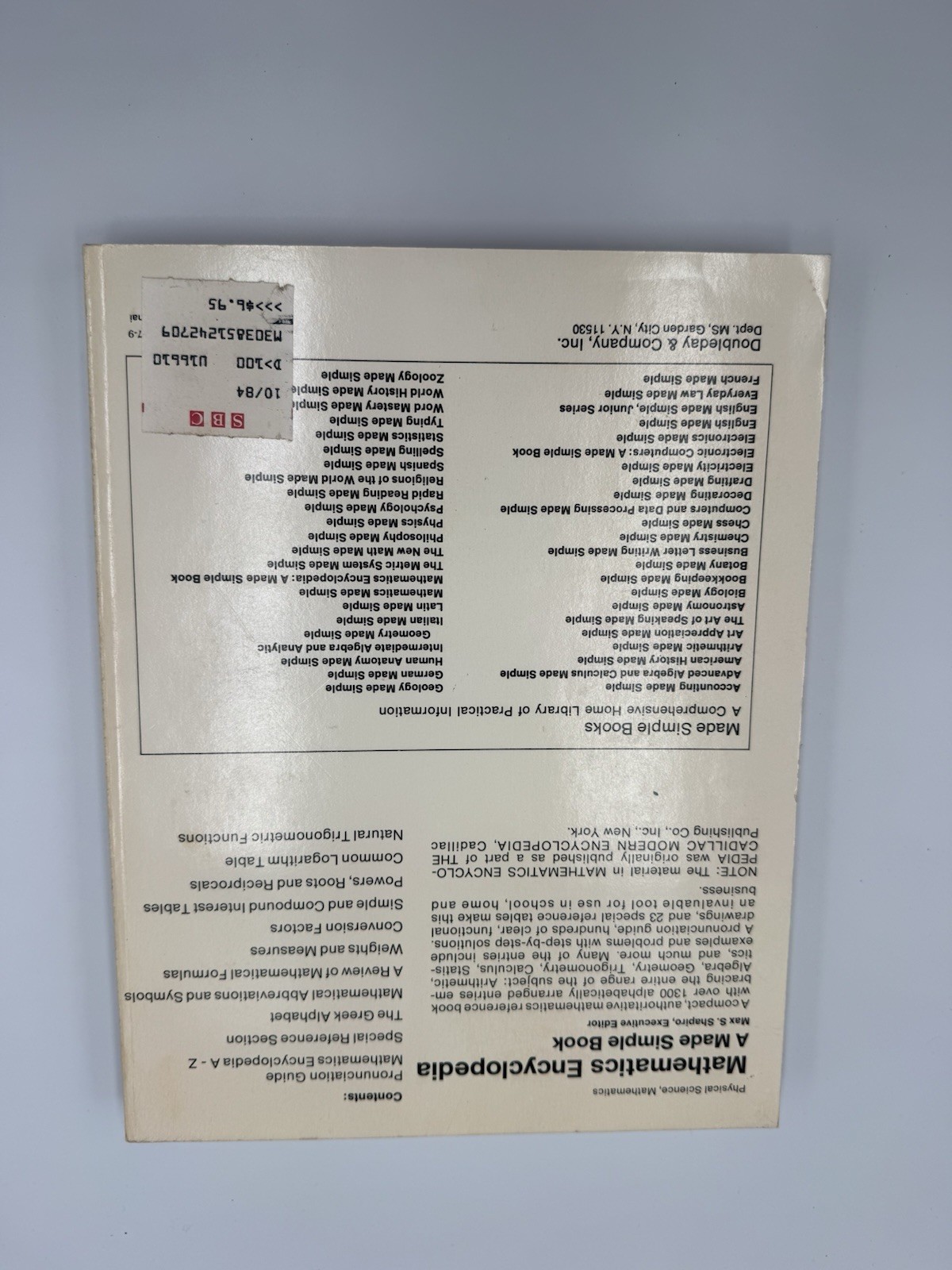 Mathematics Encyclopedia A Made Simple Book