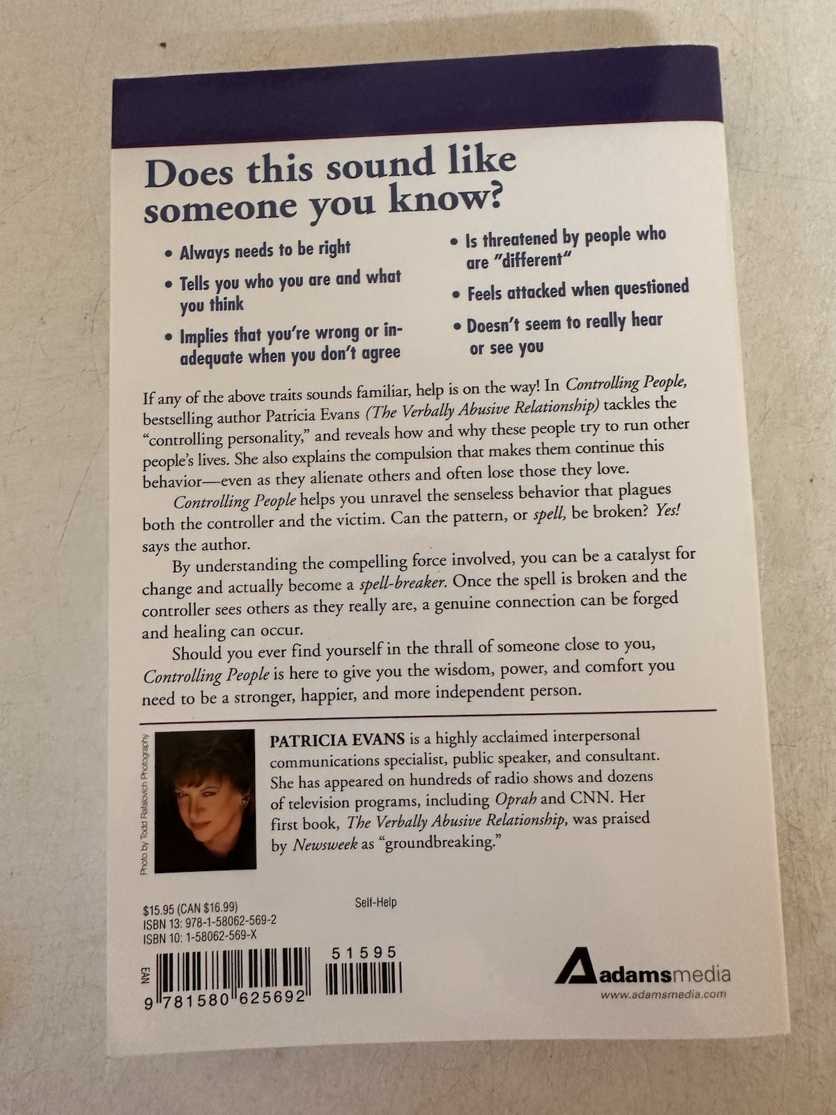 Controlling People: How to Recognize, Understand, and Deal with People Who…