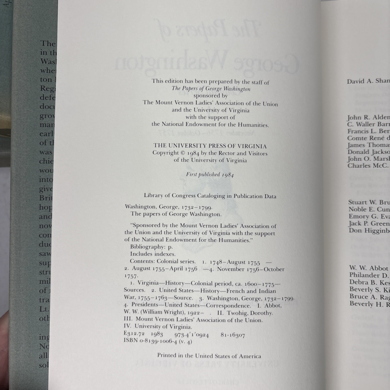 The Papers of George Washington books the Colonial Series 1-4