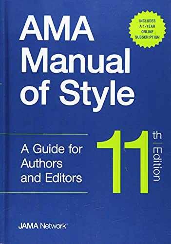 AMA Manual of Style: A Guide for – Hardcover, by Network The JAMA – Very Good