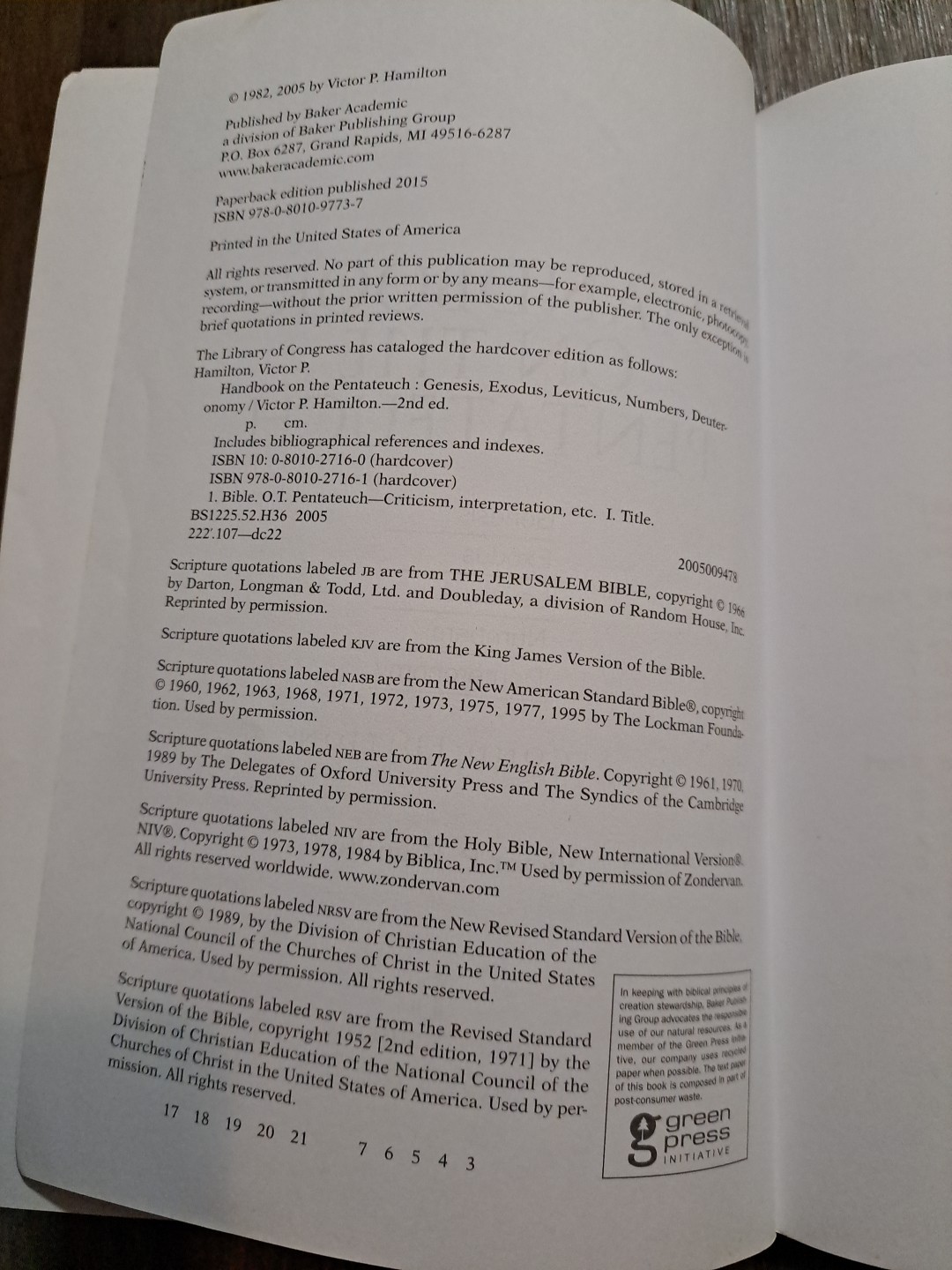 Handbook on the Pentateuch Genesis, Exodus, Leviticus, Numbers, Deuteronomy 2nd