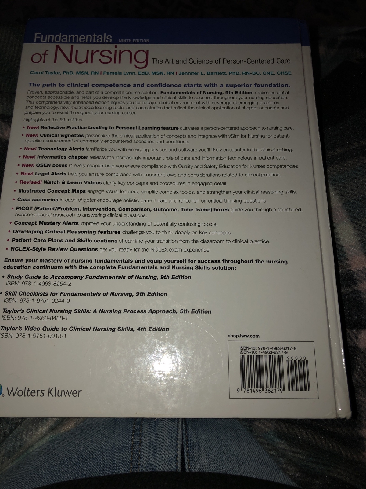 Fundamentals of Nursing Taylor Hardcover – 9th Edition : Nice Reference Book