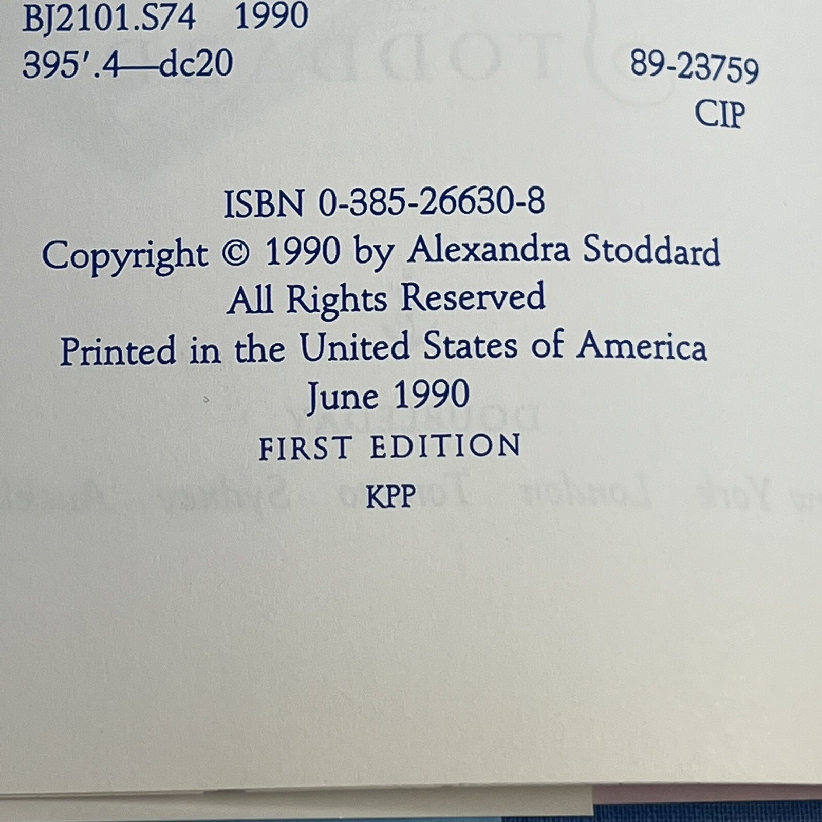 Gift of a Letter SIGNED by Alexandra Stoddard 1990 Hardcover 1ST