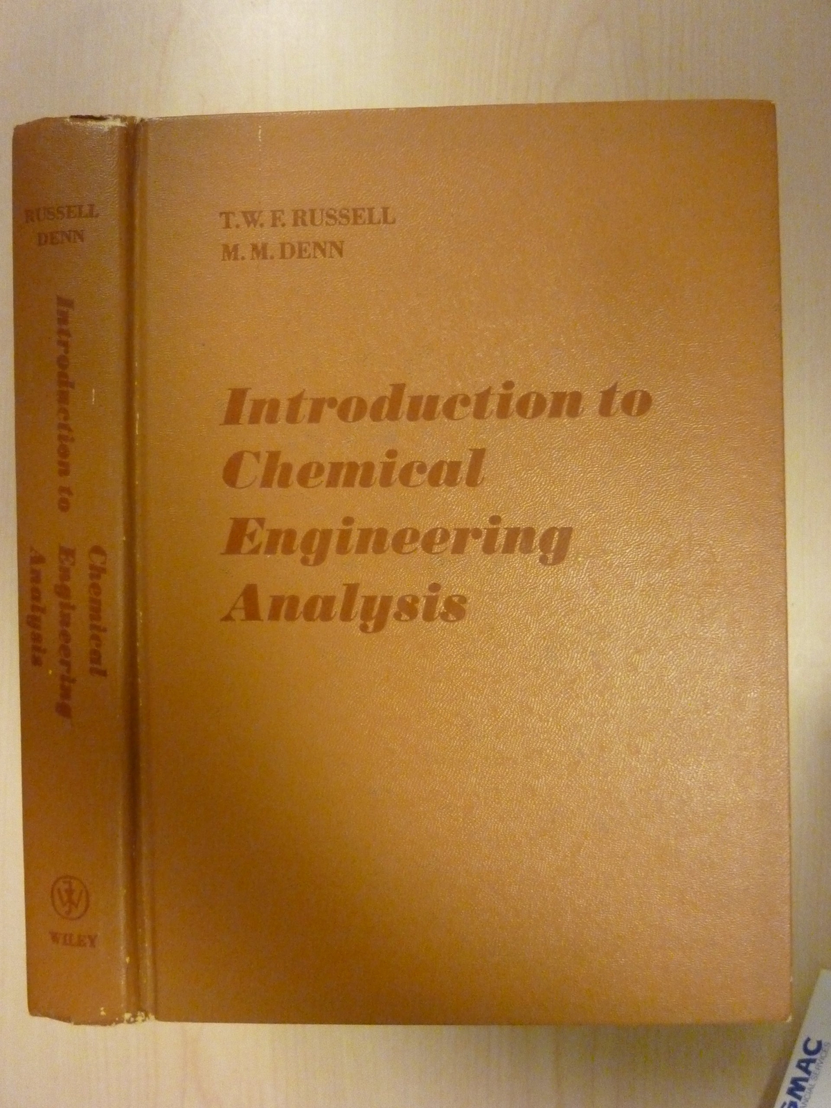 Introduction to Chemical Engineering Analysis [Hardcover] Russell, T. W. F. ;