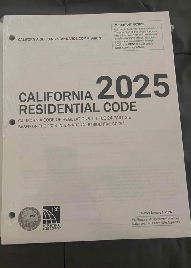 2025 California Residential Code, Title 24 – ISBN 9781967590049