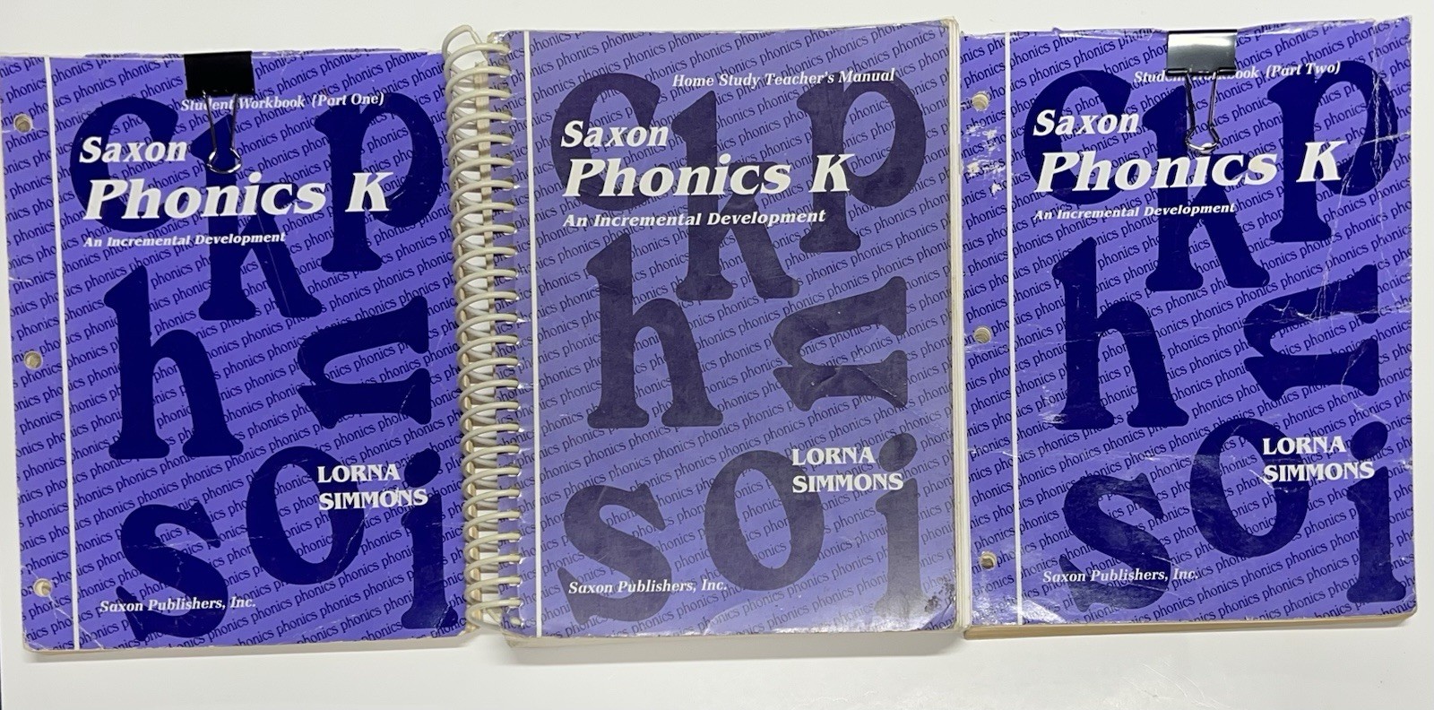Saxon Phonics K SET student Workbook part 1 & 2 + Teacher’s manual kindergarten