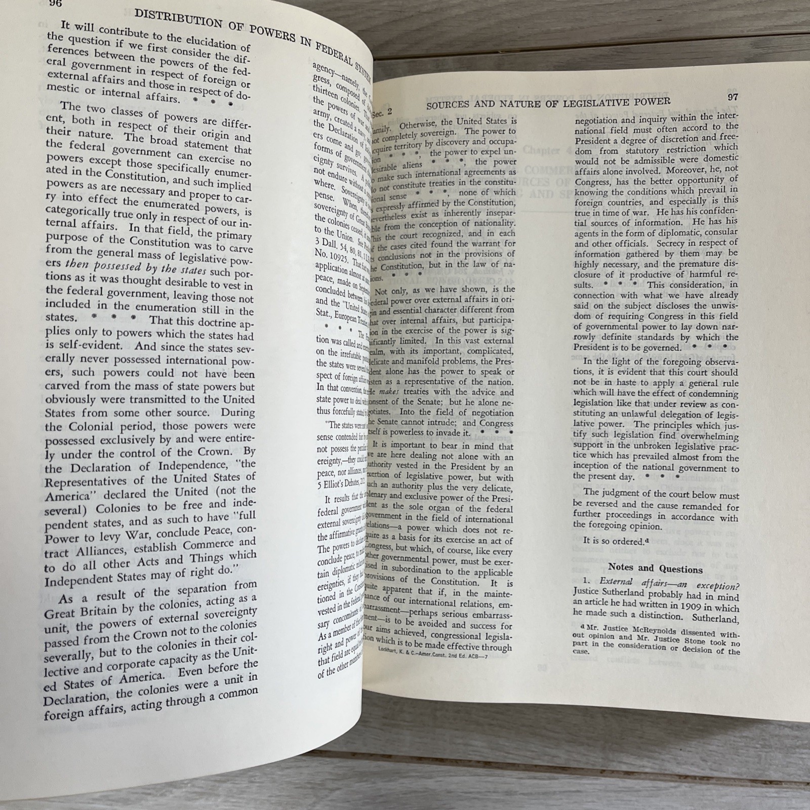 American Constitution Cases & Materials 2nd Edition 1967