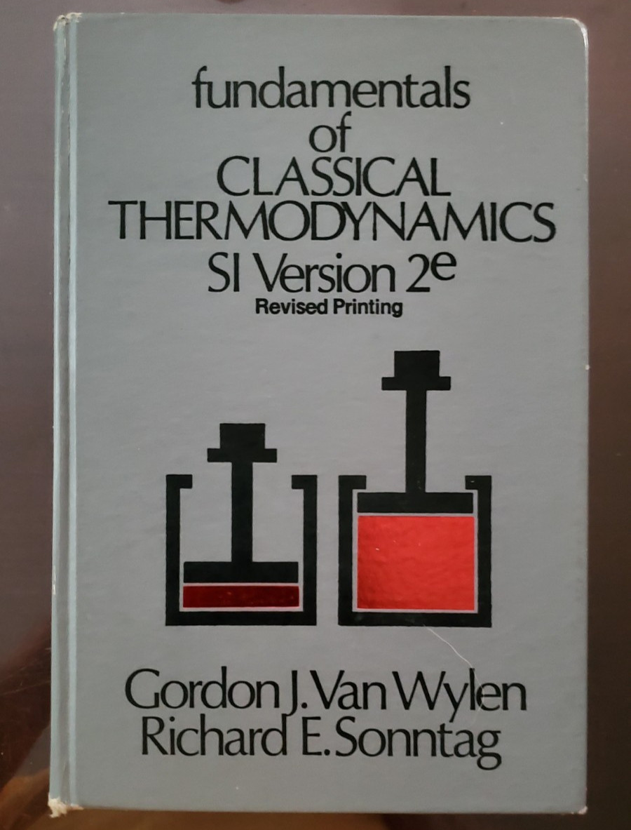 Fundamentals of Classical Thermodynamics SI Version 2e Hardcover Book VTG 1978