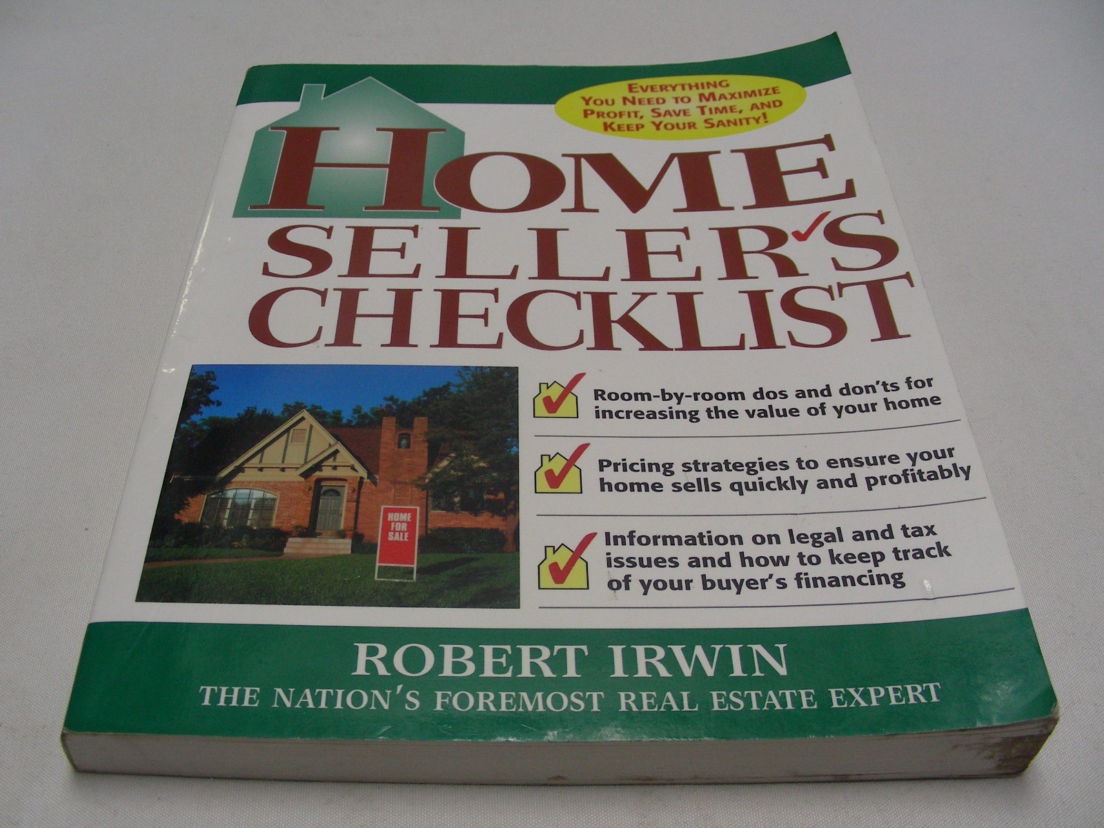 HOME SELLERS CHECKLIST – ROBERT IRWIN – 2004 – PAPERBACK BOOK!