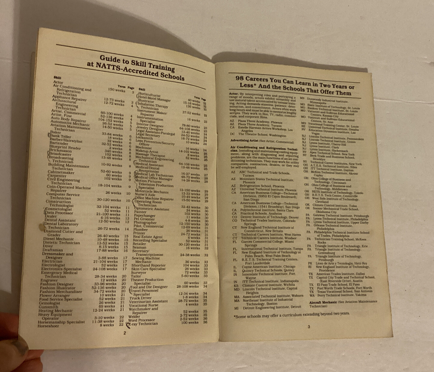1984-85 Handbook Of Trade And Technical Careers And Training NATTS