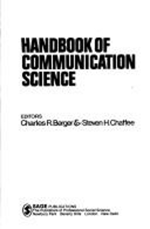 Handbook of Communication Science Steven H., Berger, Charles R. C