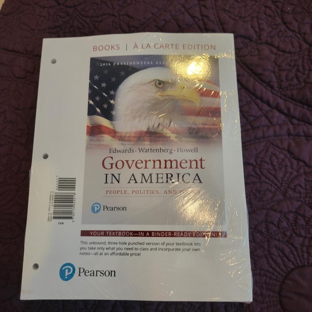 Government In America People, Politics, and Policy Pearson Text Book