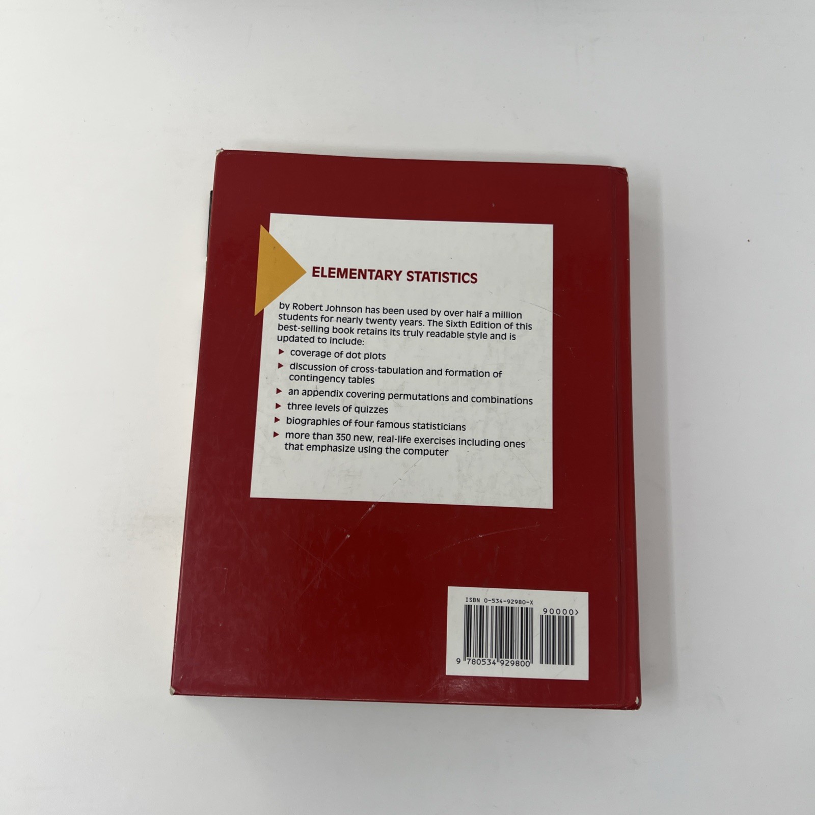 Elementary Statistics Sixth Edition by Robert R. Johnson