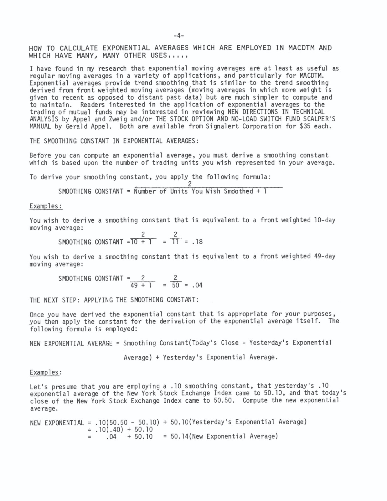 (1979) The Moving Average Convergence-Divergence Trading Method by Gerald Appel