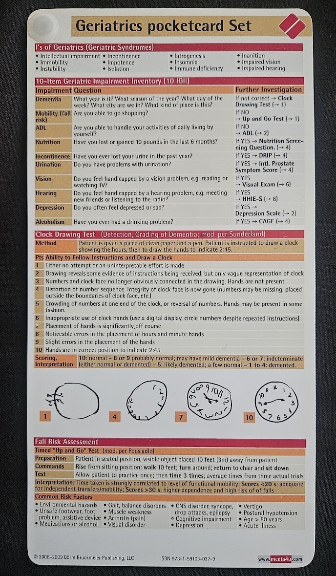 GERIATRICS POCKETCARD SET; Pre-Owned, Like New’