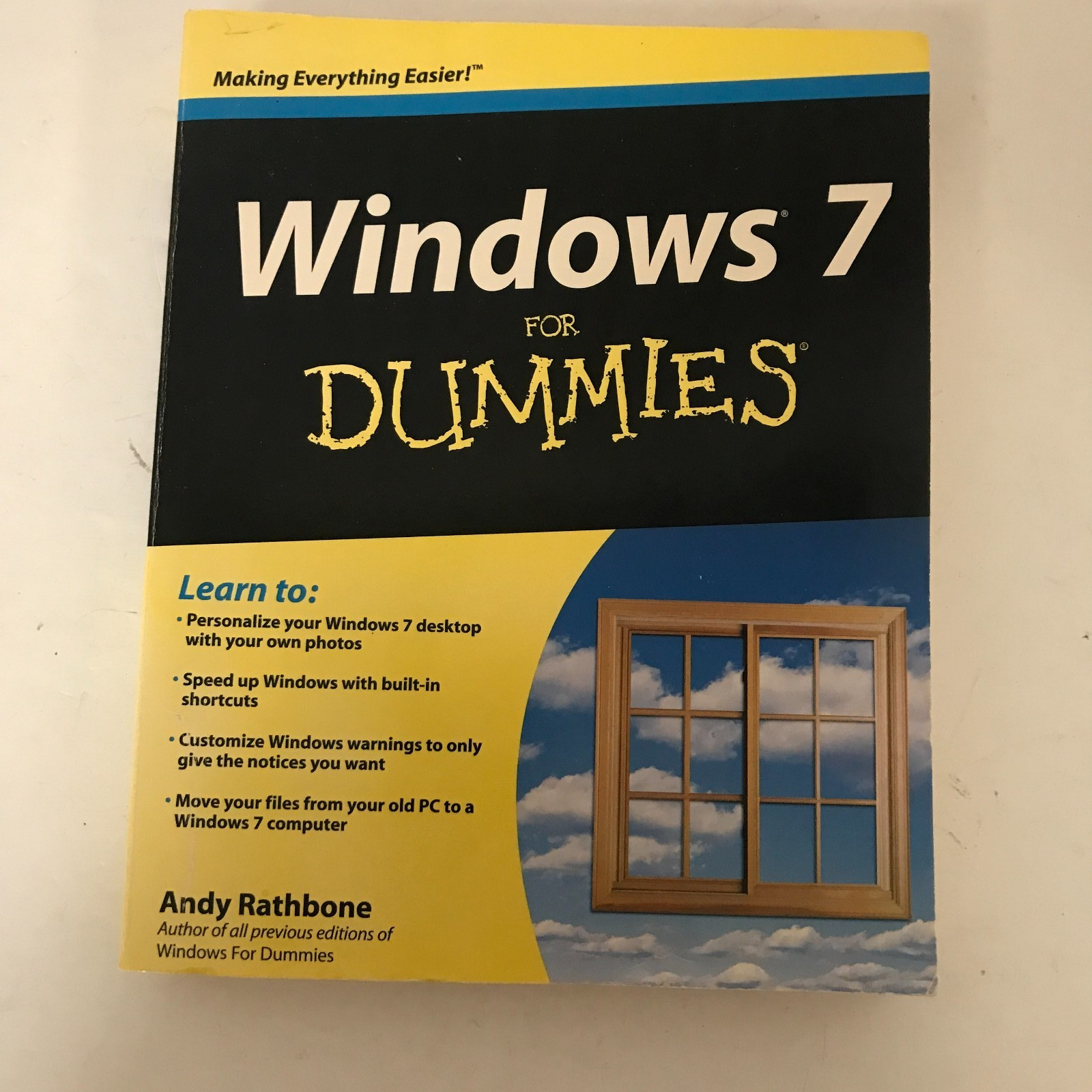 Microsoft Windows 7 for Dummies Andy Rathbone 2009 Paperback 414 Pages Pictures