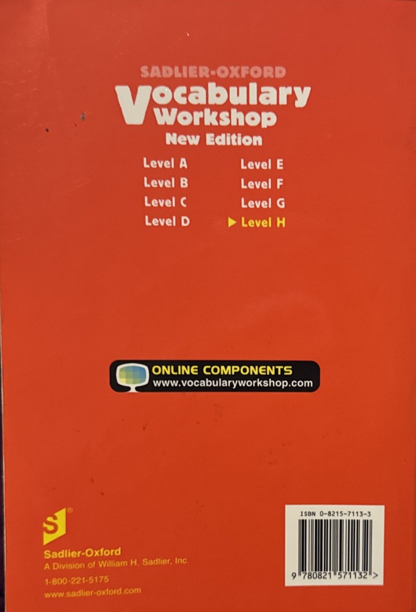 Sadlier-Oxford Vocabulary Workshop Level H – New Edition By Jerome Shostak