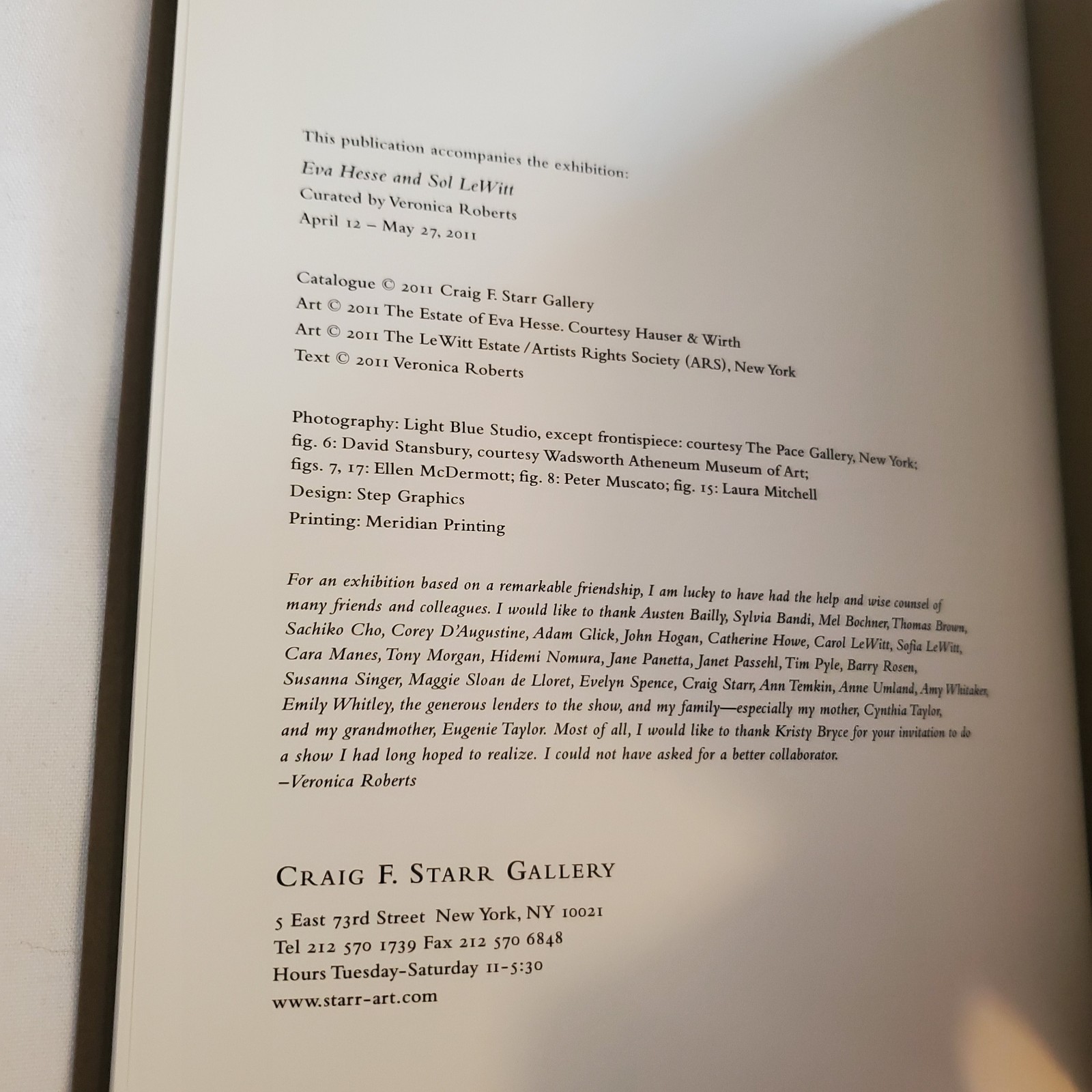 Eva Hesse and Sol LeWitt (Soft cover) 2011, 1st Edition, NY. By Veronica Roberts