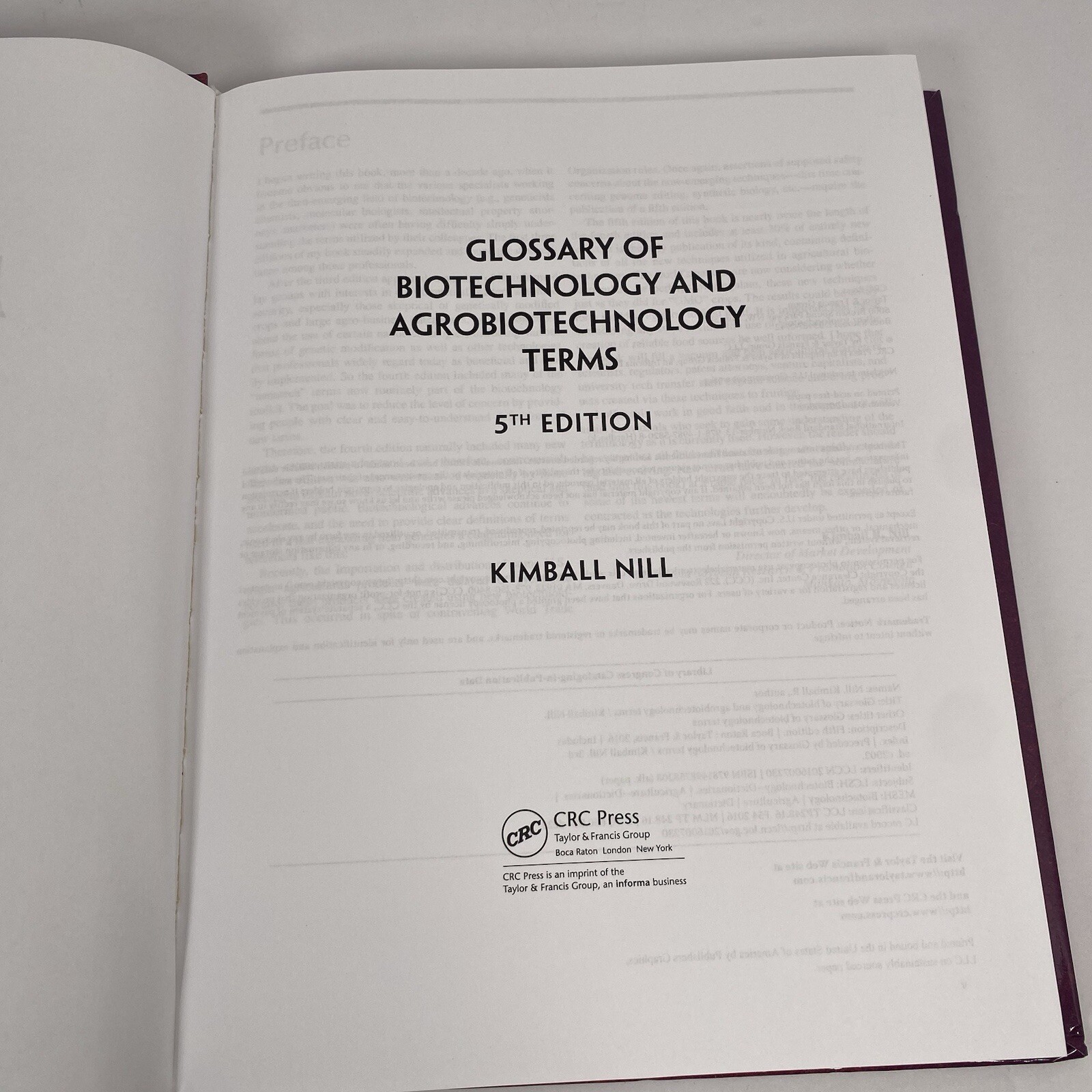 Glossary of Biotechnology and Agrobiotechnology Terms 5e Kimball Nill 5th Ed.