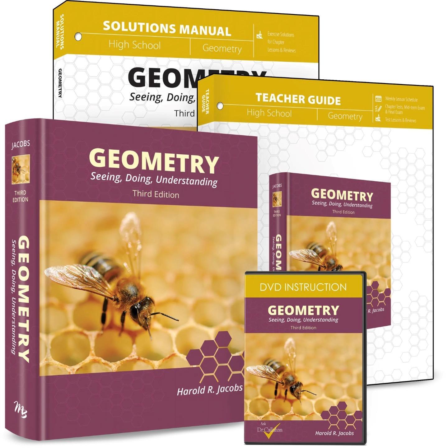 NEW Jacobs Geometry Curriculum Pack with DVD Complete Set 4 Items Master Books