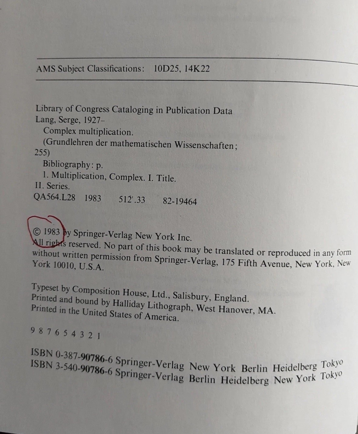 Complex Multiplication Grundlehren der mathematischen Wissenschaften 255 S. Lang