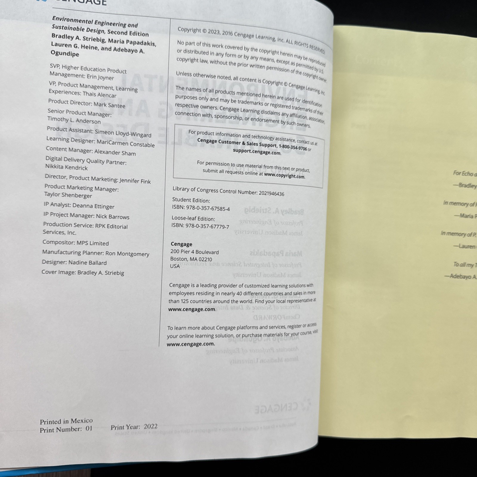 Environmental Engineering and Sustainable Design by Bradley Striebig, Lauren…