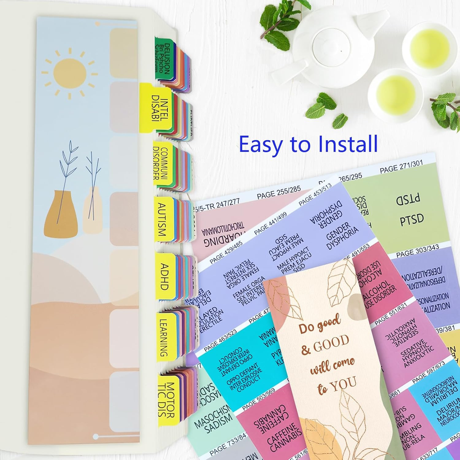 2022 New DSM-5-TR Index Tabs, Color-Coded and Laminated DSM-V TR Tabs, Including