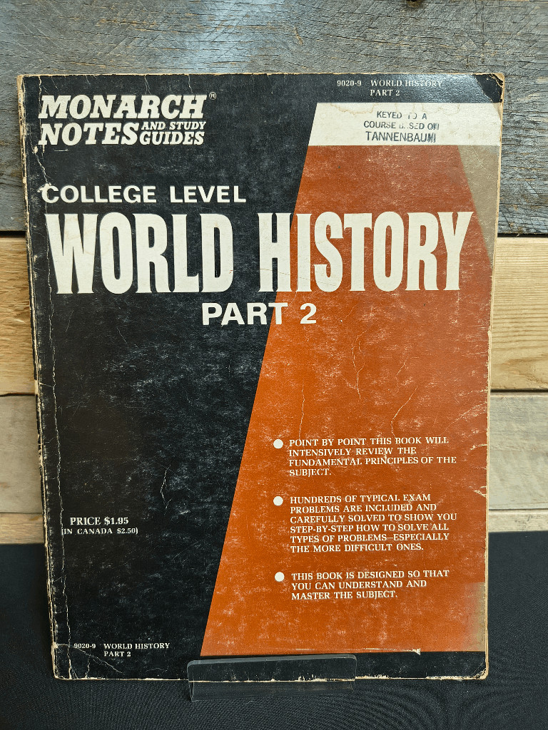 VTG Monarch Notes & Study Guides College Level World History Part 2 9020-9 1963