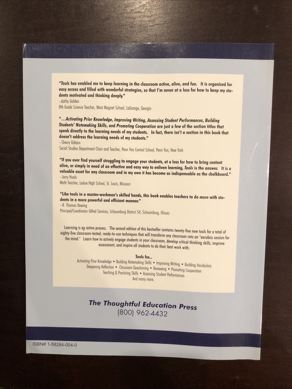 Tools for Promoting Active, in-Depth Learning by Richard W. Strong, Harvey F….
