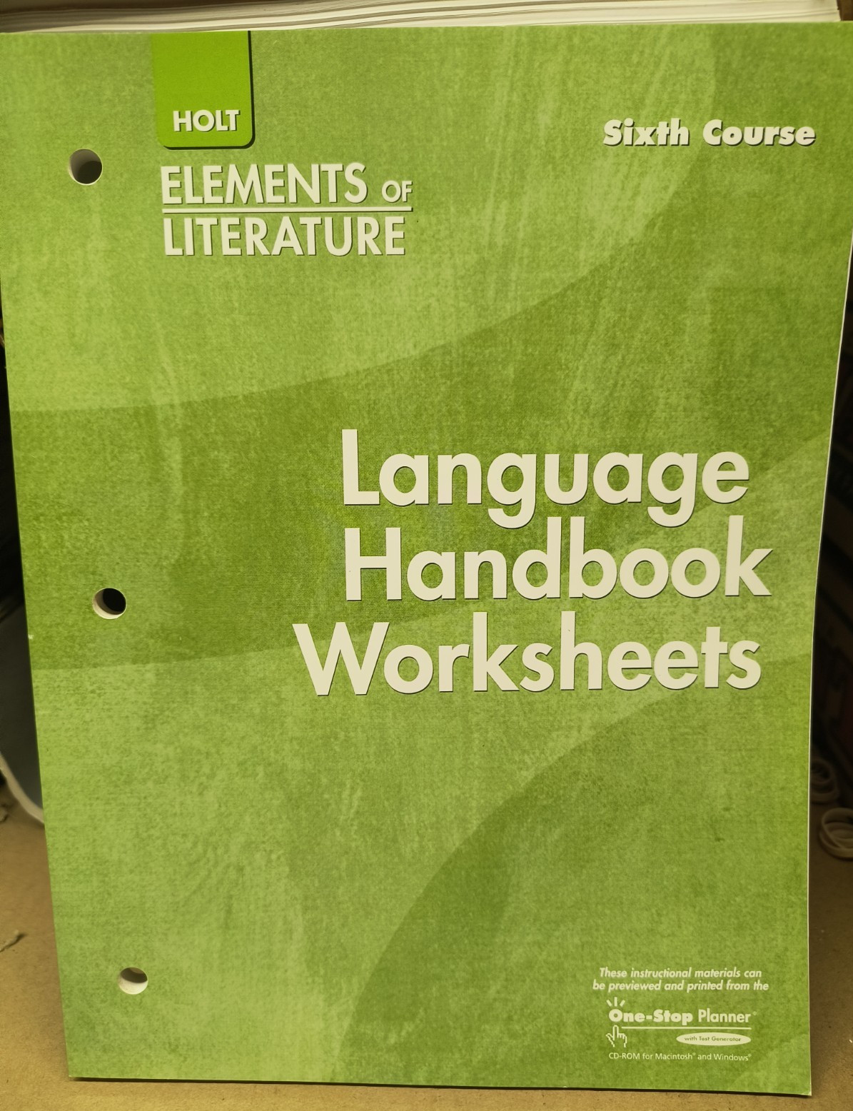 Holt Elements of Literature 6th Course Bundle inc Teacher Materials