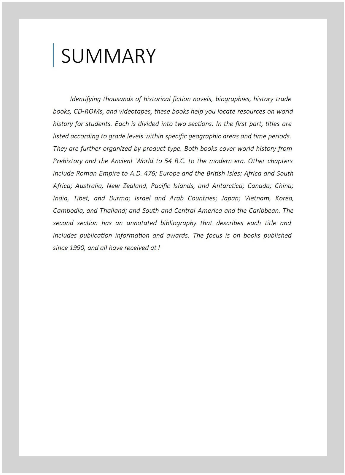 Literature Connections to World History, 7-12 : Resources to Enhance and Enti…