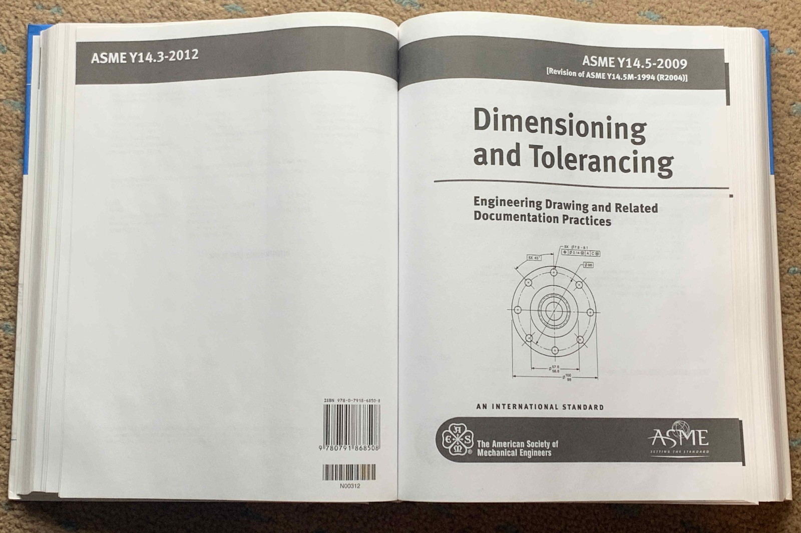 ASME Y14 Series, 2 Volumes, Y14.5 with 20 related standards, 1372 pages, 2015