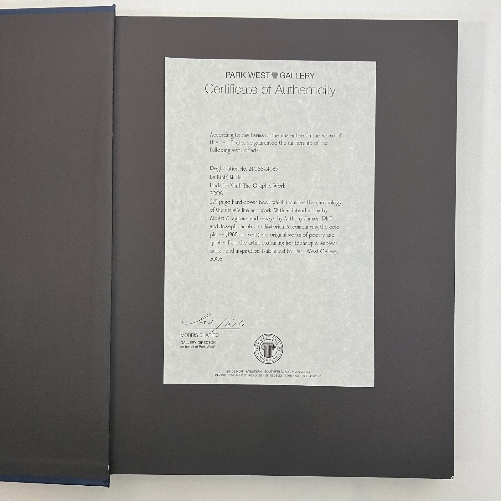 Linda Le Kinff Graphic Work Artist Biography HCDJ 2008 Park West Gallery VGC