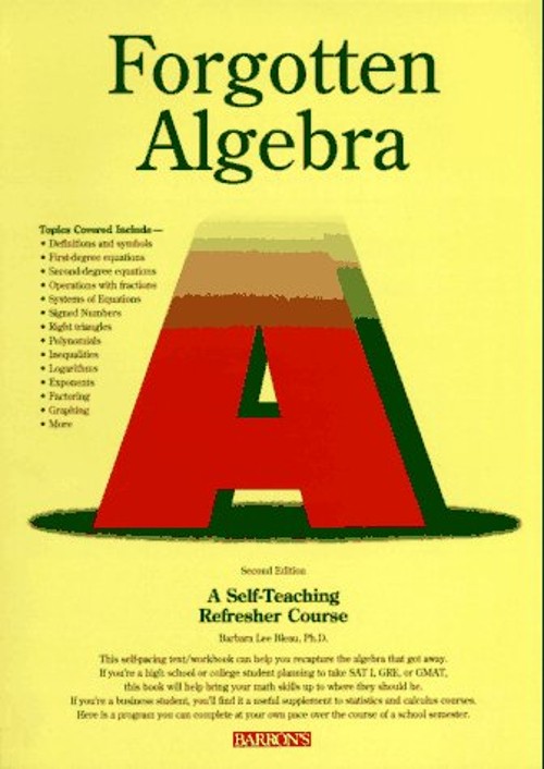 Forgotten Algebra Paperback Barbara L. Bleau