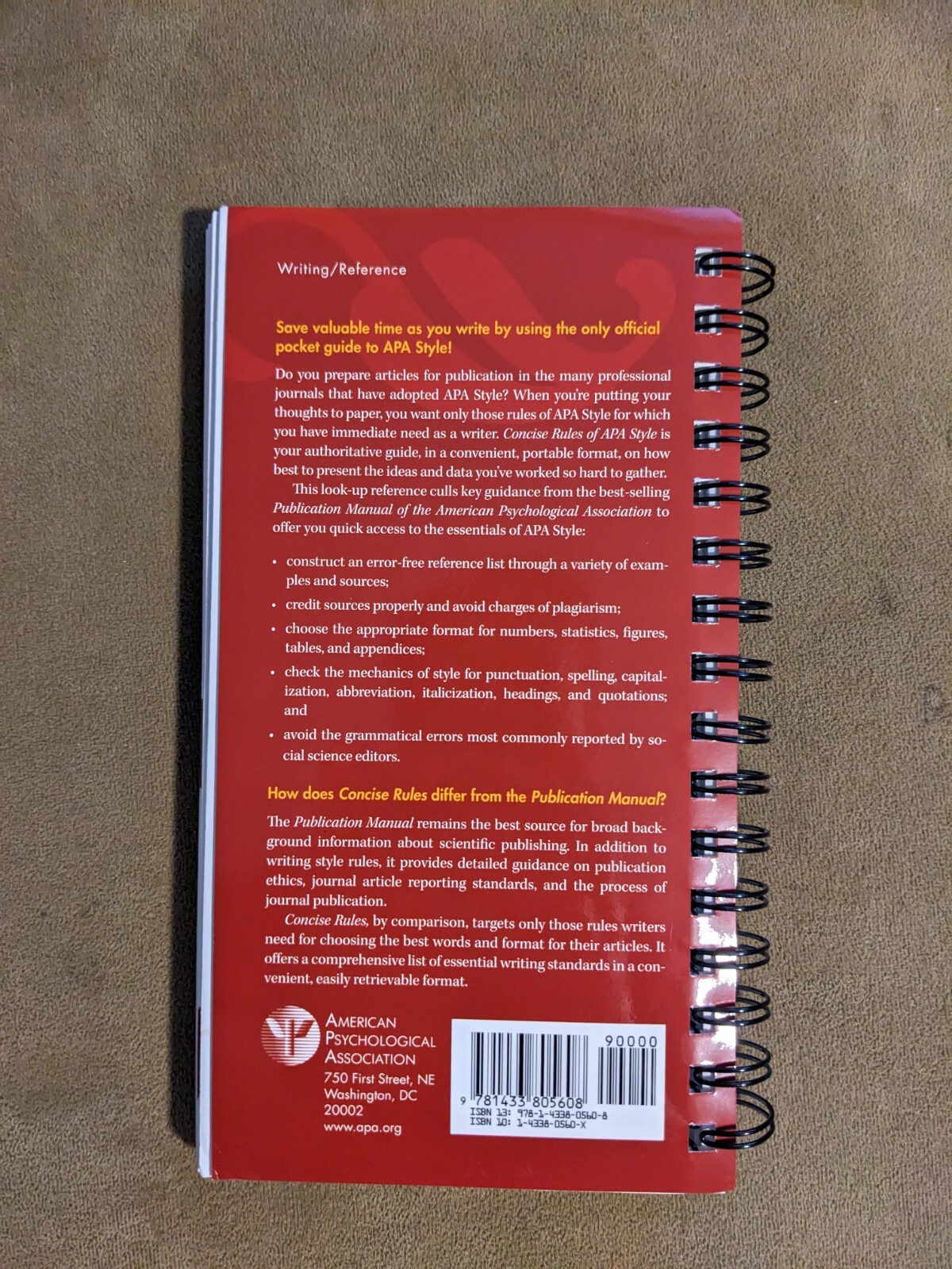 Concise Rules of APA Style by American Psychological Association Staff 6th Ed
