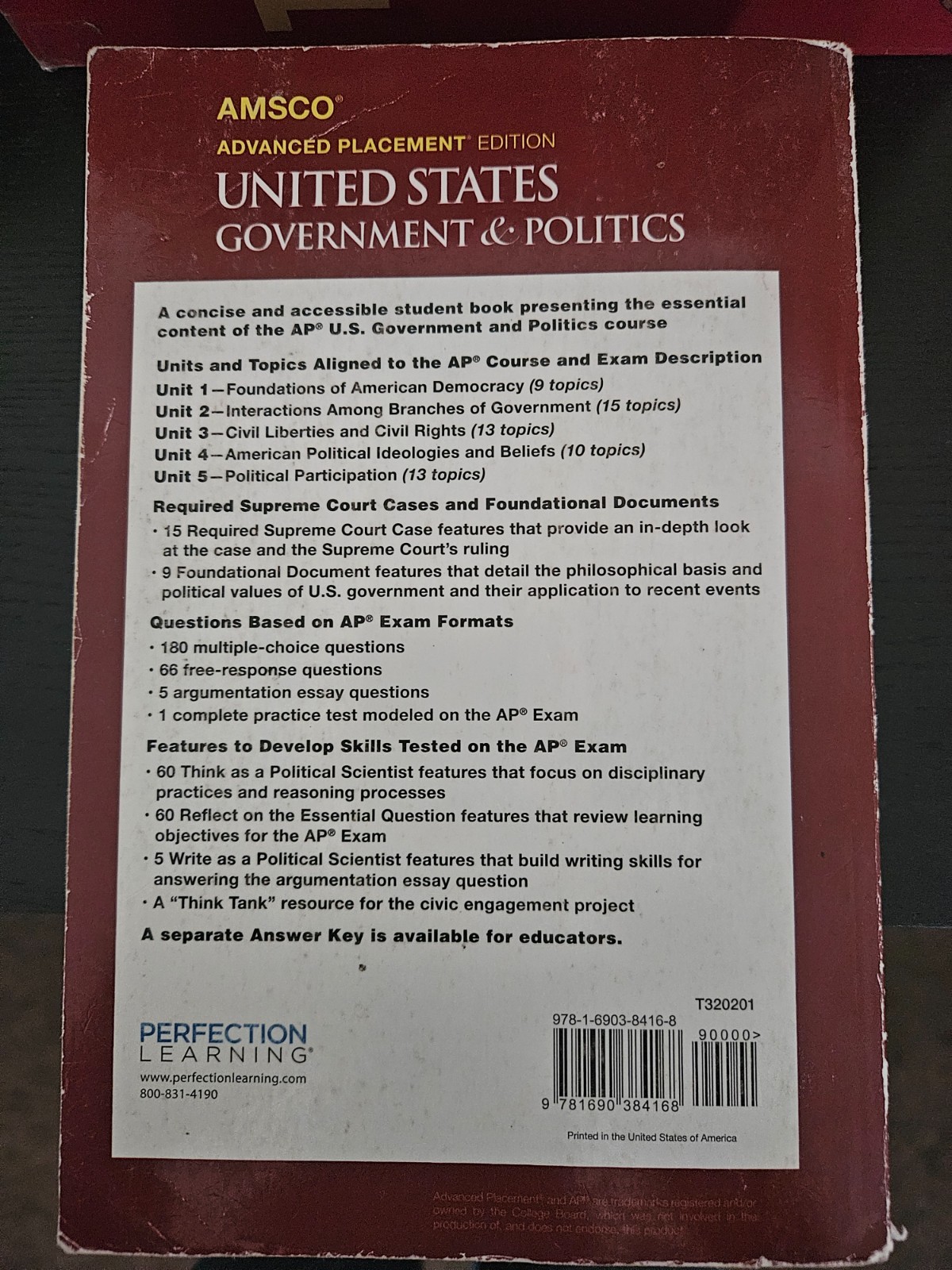 AMSCO Advanced Placement Edition United States Government & Politics