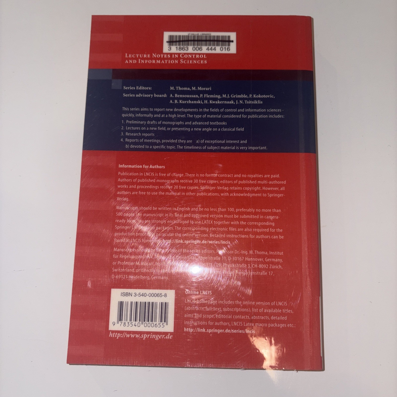 Lecture Notes in Control and Information Sciences Ser.: Directions in…