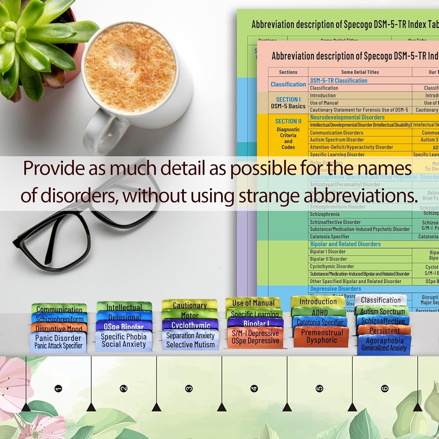 Index Tabs for DSM-5-TR 2022, Color-Coded and Laminated DSM-V-TR Tabs for the Di