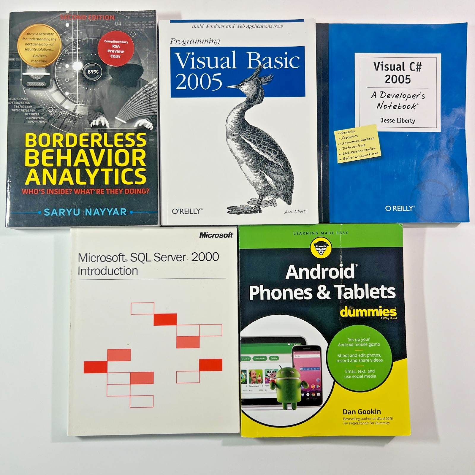 Vintage Tech Books Bundle Visual Basic 2005 C# SQL Android Analytics Lot