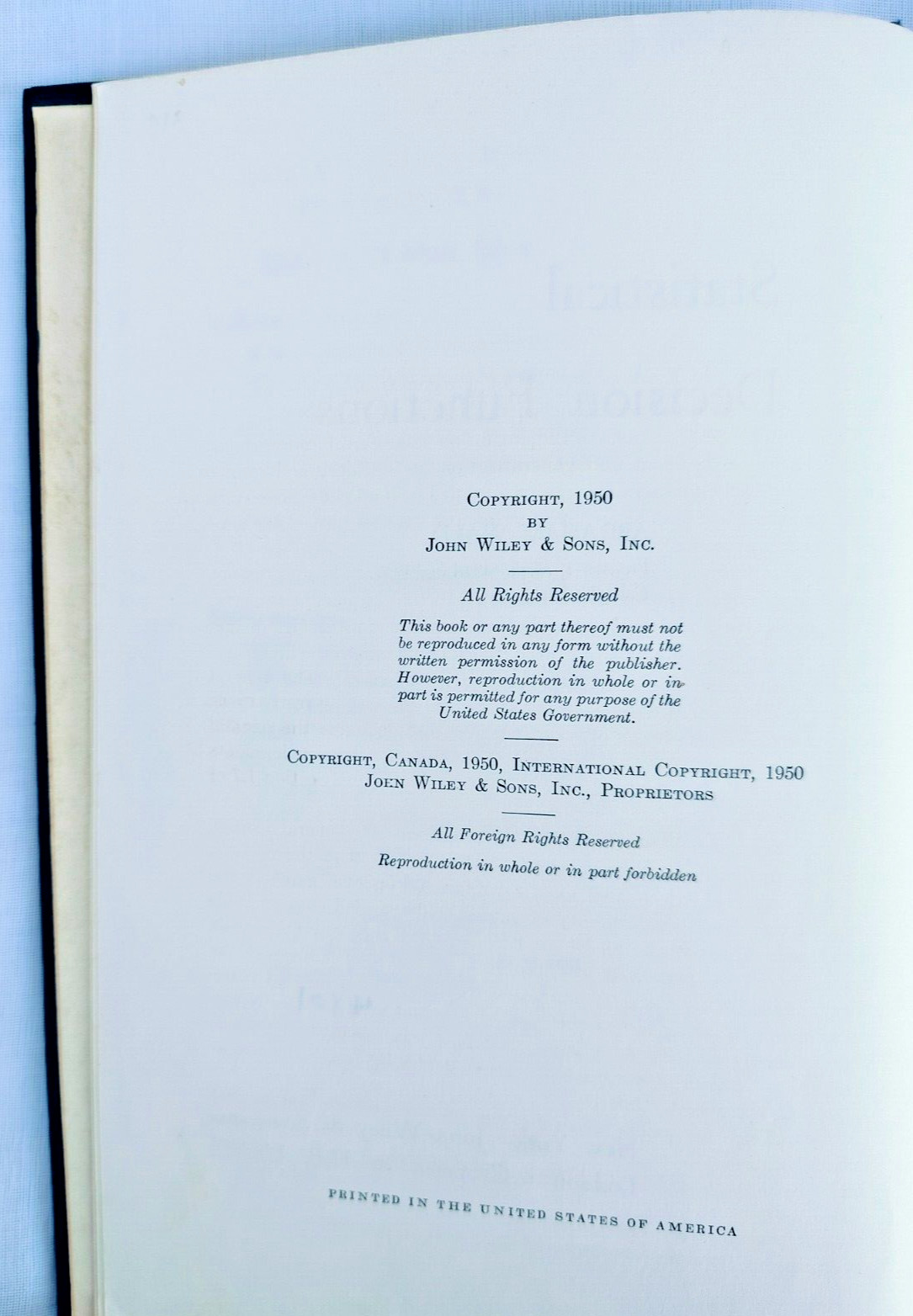Statistical Decision Functions by Abraham Wald, Willy, 1950, Hardcover