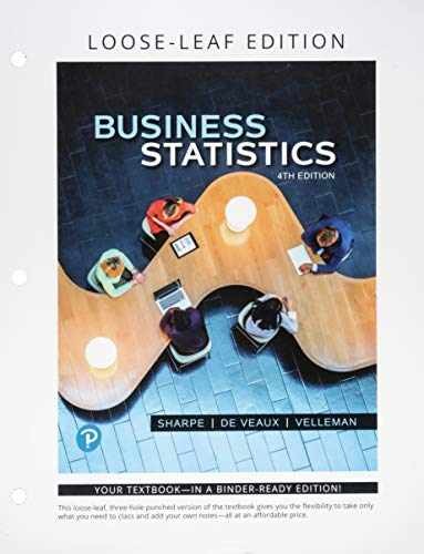 Business Statistics – Loose Leaf, by Sharpe Norean; De Veaux Richard; – Good