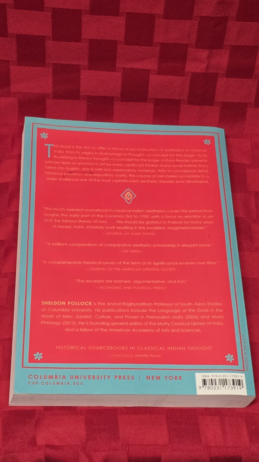 A Rasa Reader Classical Indian Aesthetics Sheldon Pollock Paperback 2018