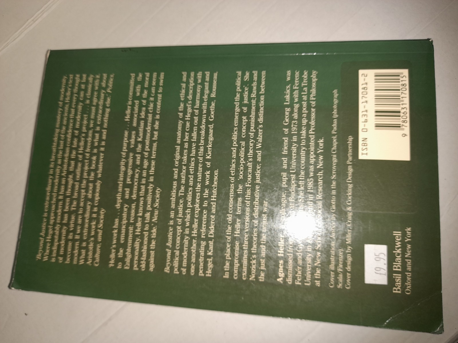Beyond Justice Agnes Heller Unmarked fastUKdispatch 9780631170815 see descriptn
