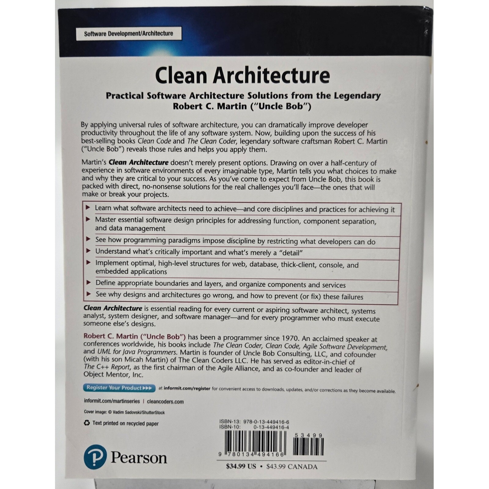 Clean Architecture: Software Structure and Design Guide by Robert C. Martin