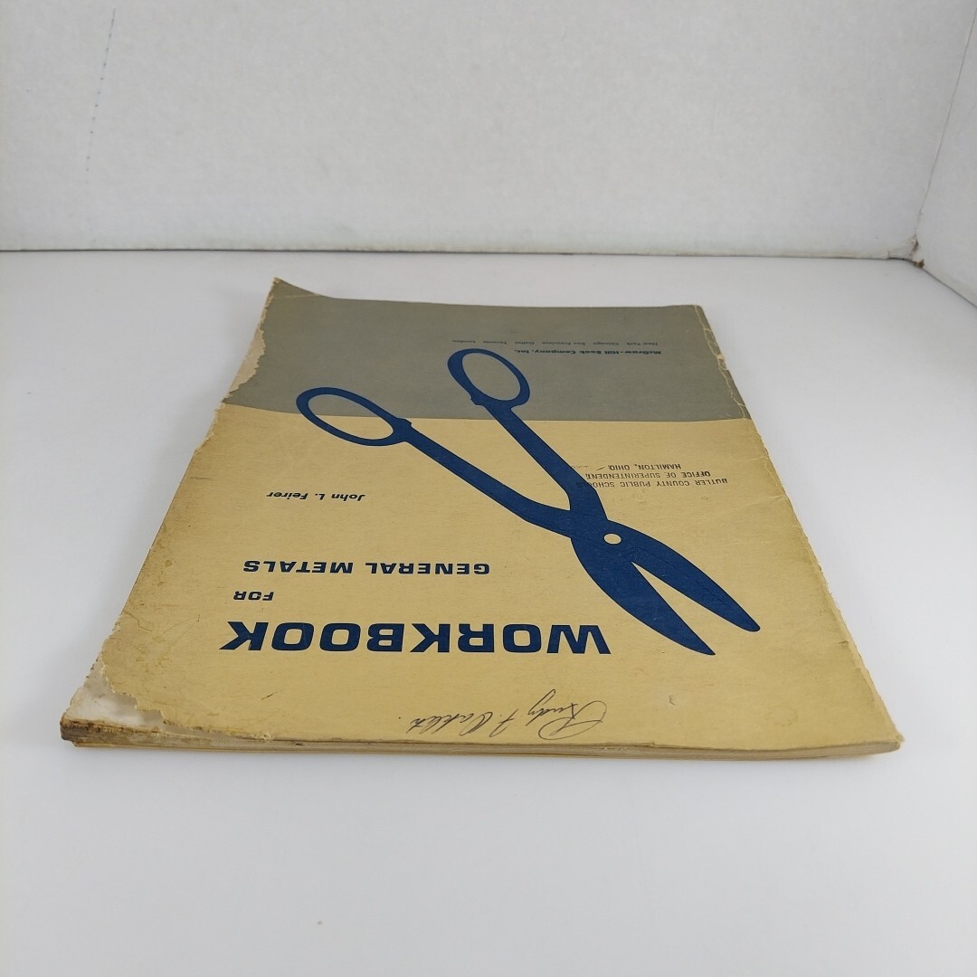 Workbook For General Metals Second Edition by John Feirer 1960 Illustrated PB