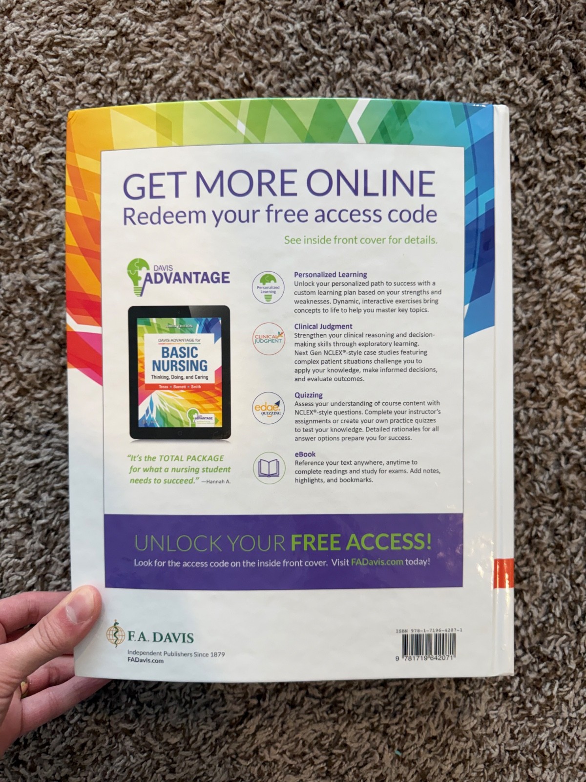 Davis Advantage for Basic Nursing 3rd Edition – UNUSED ACCESS CODE – BRAND NEW
