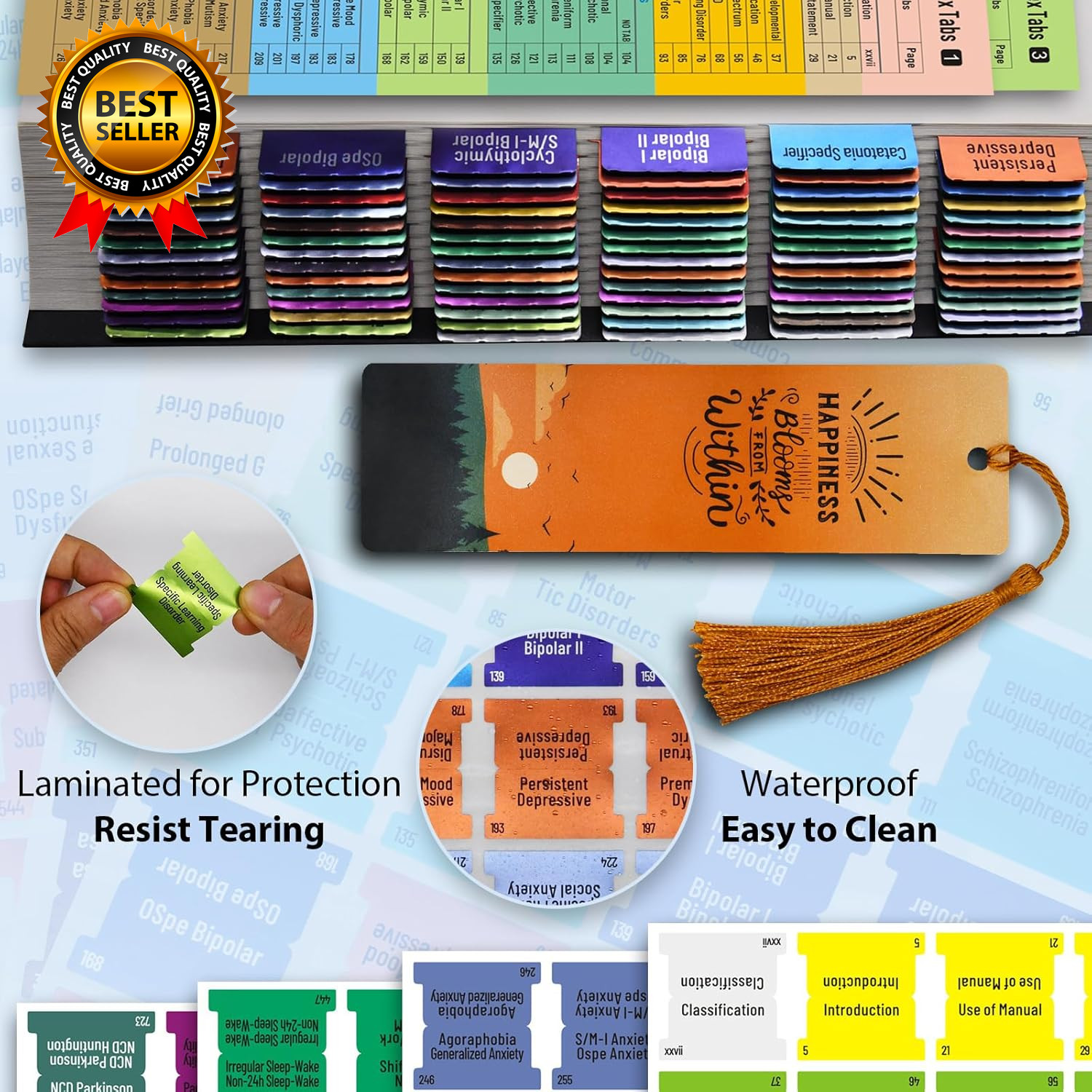 Index Tabs for DSM-5-TR 2022, Color-Coded and Laminated DSM-V-TR