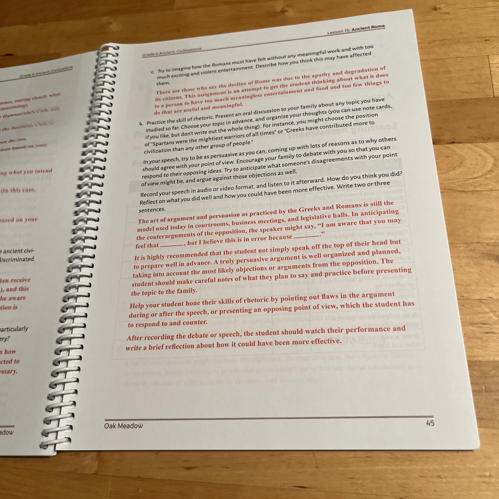 Oak Meadow Ancient Civilizations Grade 6 Teacher Manual Spiral Bound Homeschool